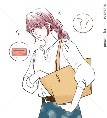 A woman whose wallet can not be found 49485110