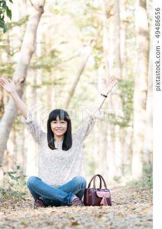 A tree in the forest. Tree forest varieties. 49486656