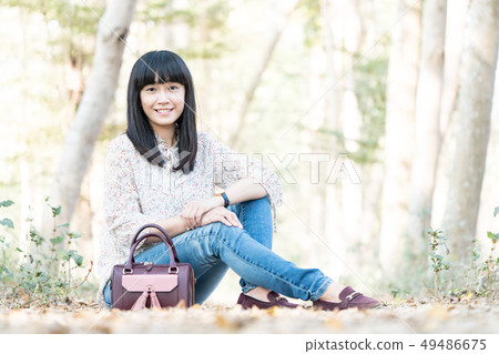 A tree in the forest. Tree forest varieties. 49486675