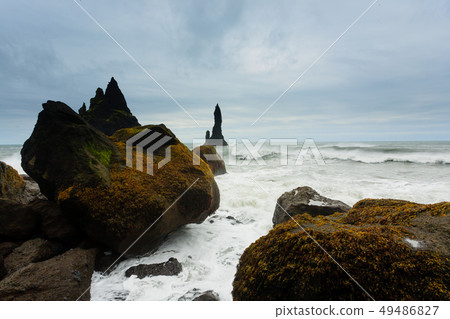 Reynisfjara lava beach view, south Iceland 49486827