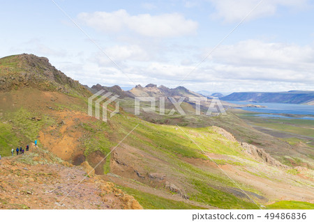 Seltun area aerial landscape, south Iceland 49486836