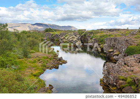 Thingvellir site, famous Icelandic landmark. Thingvellir site, famous Icelandic landmark. 49486852