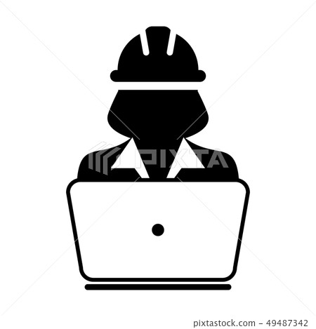 Contractor icon vector male construction service - Stock Illustration ...