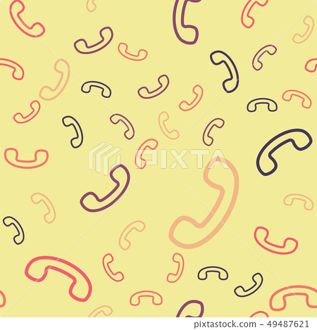 seamless pattern vector retro telephone handset . 49487621