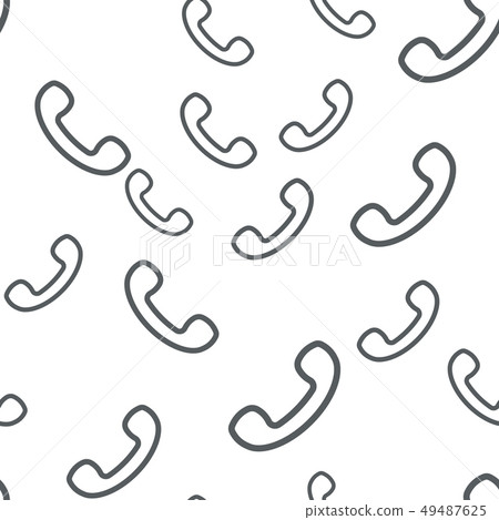 seamless pattern vector retro telephone handset . 49487625