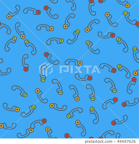 vector retro telephone handset seamless pattern. 49487626