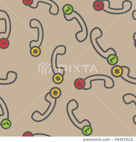 vector retro telephone handset seamless pattern. vector retro telephone handset seamless pattern. 49487628