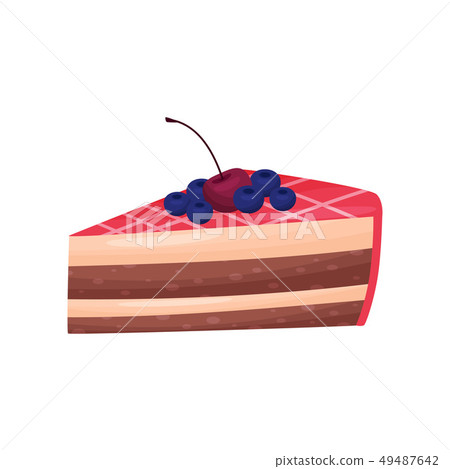 Delicious cake with berries on white background. Delicious cake with berries on white background. 49487642