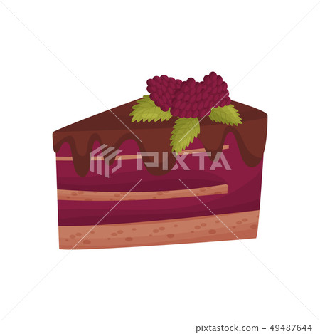 Blackberry cake with chocolate on white background. Blackberry cake with chocolate on white background. 49487644