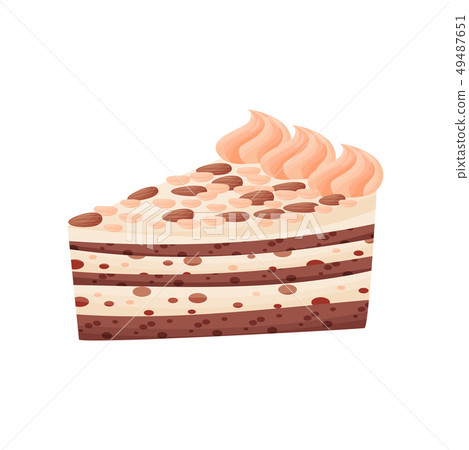 Coffee cake with almond on white background. Coffee cake with almond on white background. 49487651