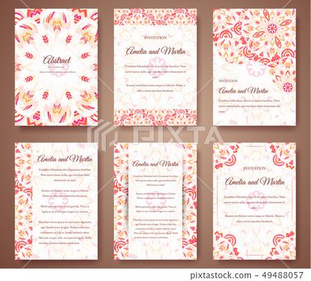 Set of beautiful invitation design flyer Set of beautiful invitation design flyer 49488057