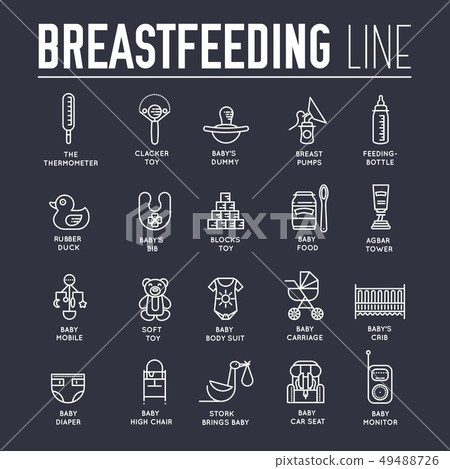 World thin line breastfeeding week and kids. 49488726