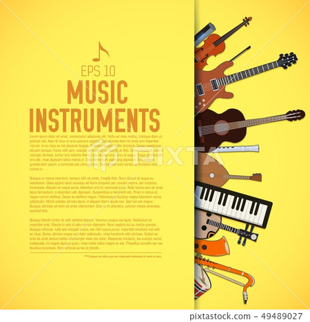 flat music instruments background concept. flat music instruments background concept. 49489027