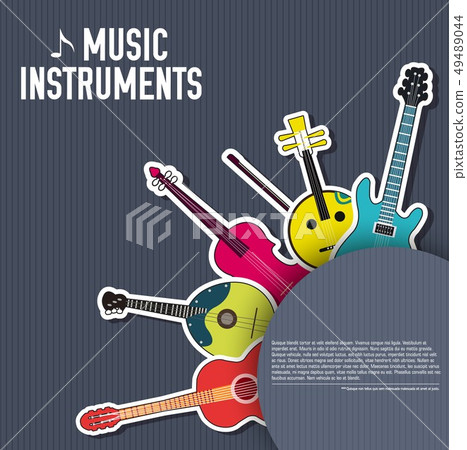 flat music instruments background concept. flat music instruments background concept. 49489044