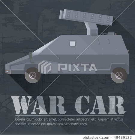 grunge military war car icon background concept. 49489122