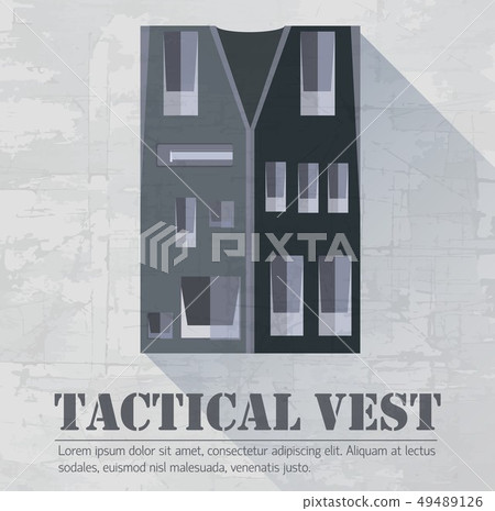 grunge tactical vest icon background concept.  49489126
