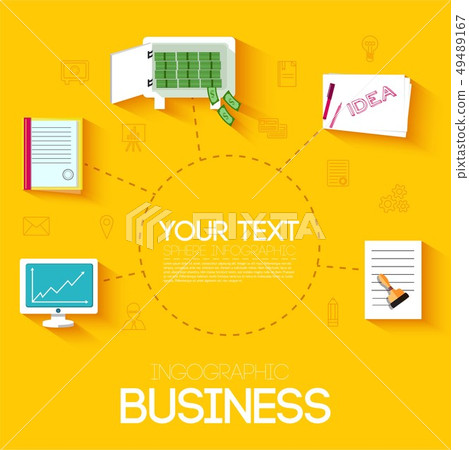 Business flat infographic template with text field Business flat infographic template with text field 49489167