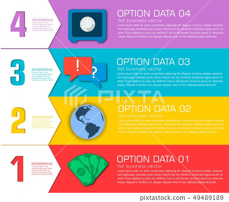 Business flat infographic template with text 49489189