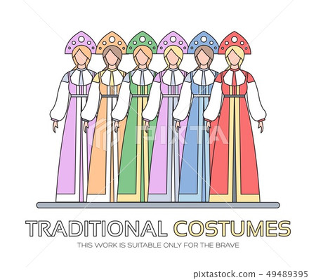 Russian national clothes illustration Russian national clothes illustration 49489395