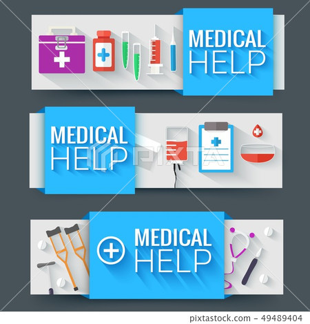 Medical flat horizontal banners concept Medical flat horizontal banners concept 49489404