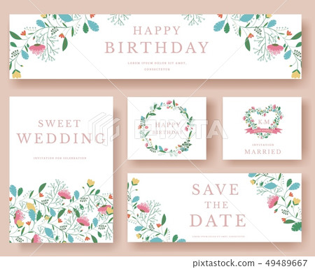 Set of flower wedding ornament concept.  49489667
