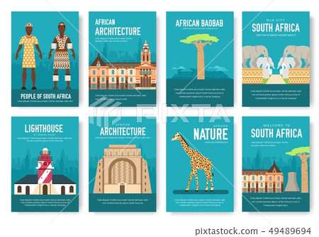 Set of South Africa country ornament travel. 49489694