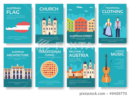 Set of Austria country ornament travel. 49489770