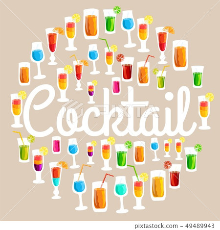 Colorful cocktail drink circle infographics. Colorful cocktail drink circle infographics. 49489943