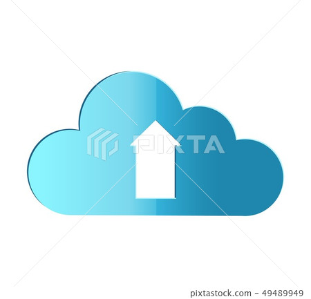 Cloud upload information on server illustration  49489949
