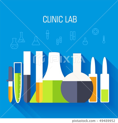 flat medical laboratory icons illustration 49489952