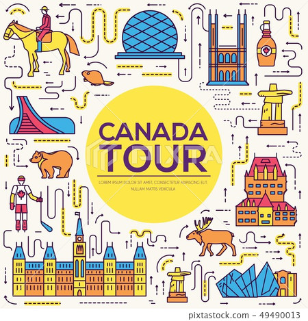 Country Canada travel vacation infographic. Country Canada travel vacation infographic. 49490013