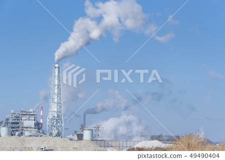 Thermal power plant Biomass power generation Blue sky Eco 49490404
