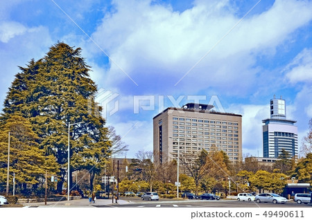 東京都青葉區仙台市蒼井區周六中午，Nobori-dori和Kotodai-dori Crossings 49490611