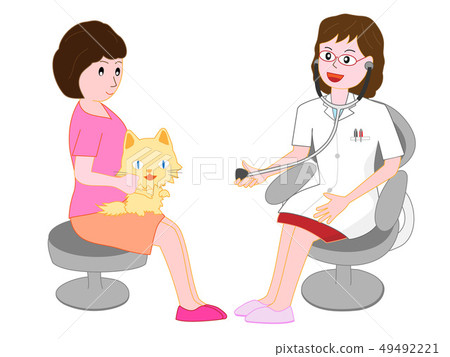 Seek a pet's dog or cat from an animal hospital doctor. 49492221