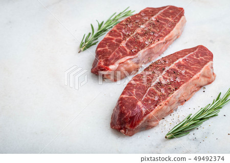 Raw fresh meat Top Blade steaks. Raw fresh meat Top Blade steaks. 49492374