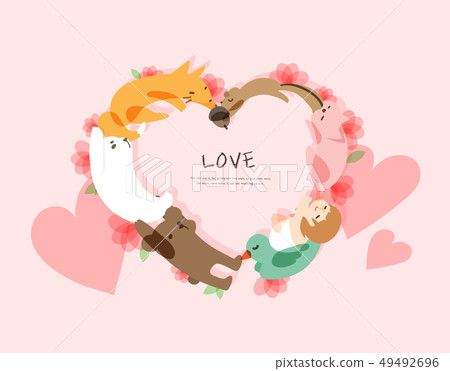 Animal Love Illustration 49492696