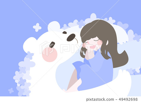 Bear and girl 49492698