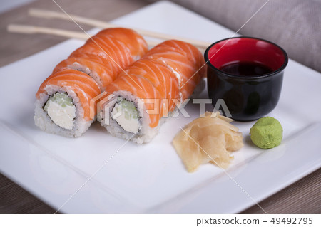 Philadelphia sushi roll. Philadelphia sushi roll. 49492795