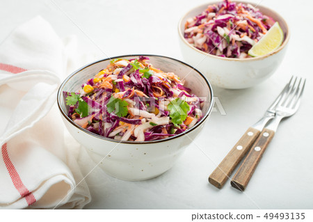 Classic coleslaw salad. Classic coleslaw salad. 49493135