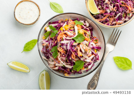 Classic coleslaw salad. Classic coleslaw salad. 49493138