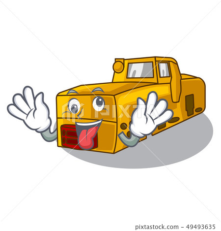 Crazy locomotive mine cartoon toy above table Crazy locomotive mine cartoon toy above table 49493635