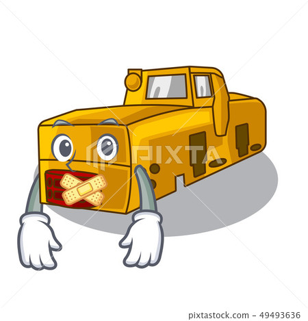 Silent locomotive mine cartoon toy above table Silent locomotive mine cartoon toy above table 49493636