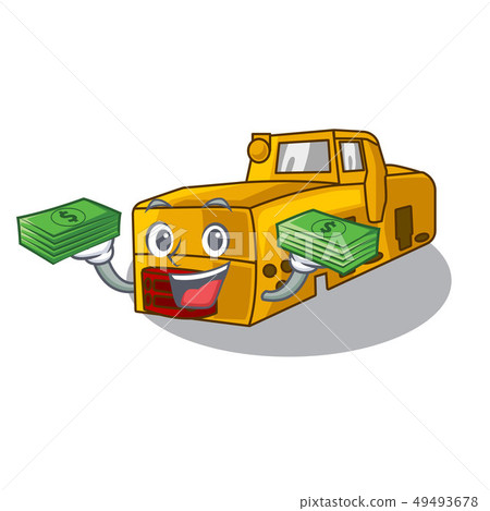 With money bag locomotive mine isolated in the mascot With money bag locomotive mine isolated in the mascot 49493678