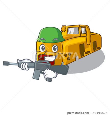 Army miniature locomotive mine in cartoon shape 49493826