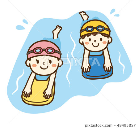 Children swimming school - Stock Illustration [49493857] - PIXTA