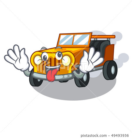 Crazy jeep cartoon car in front clemency 49493936
