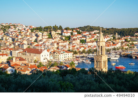 Panoramic view of Hvar Town in Croatia. Panoramic view of Hvar Town in Croatia. 49494010