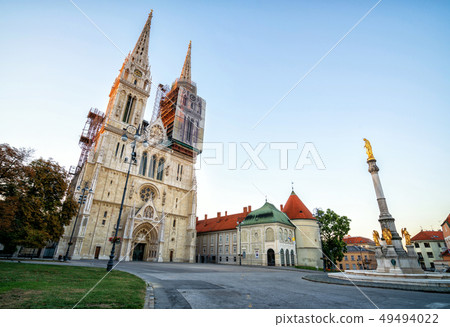 Zagreb Cathedral in city center of Zagreb, Croatia 49494022