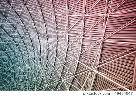 Modern interior architecture of metal steel roof. Modern interior architecture of metal steel roof. 49494047