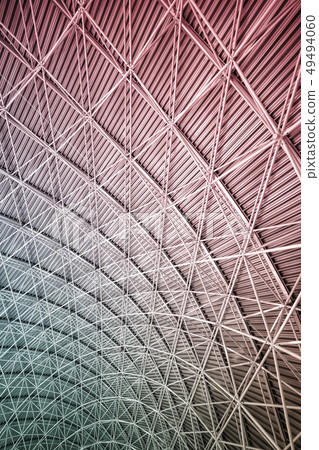 Modern interior architecture of metal steel roof. Modern interior architecture of metal steel roof. 49494060